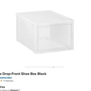 COPY - Large Drop-Front Shoe Box Black By The Container Store